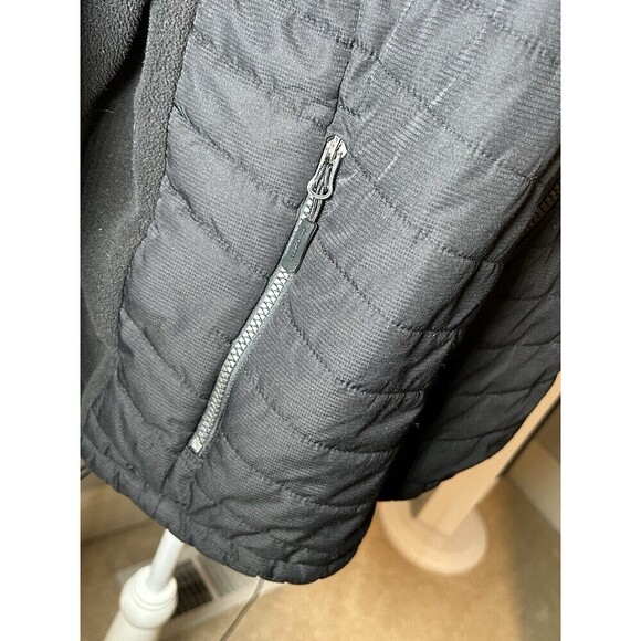 New Balance Men’s Black Quilted/Fleece Jacket with Hood Medium - Picture 4 of 10